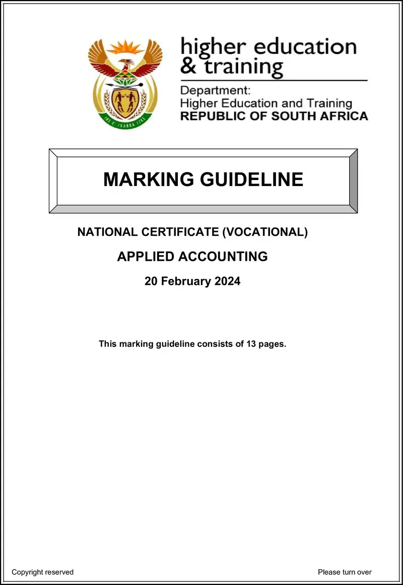 Applied Accounting L3 MEMO Supp 2024 preview