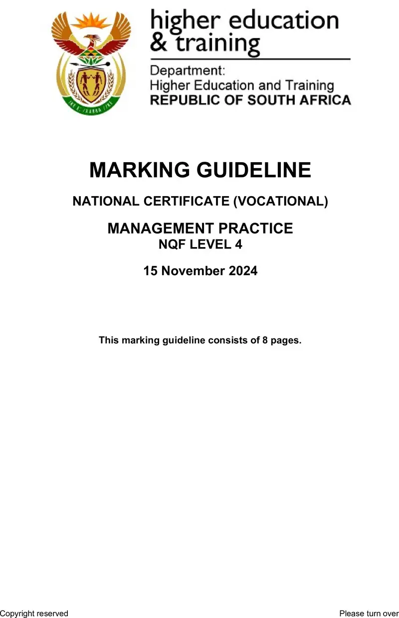 Management Practice L4 MEMO Nov 2024 preview