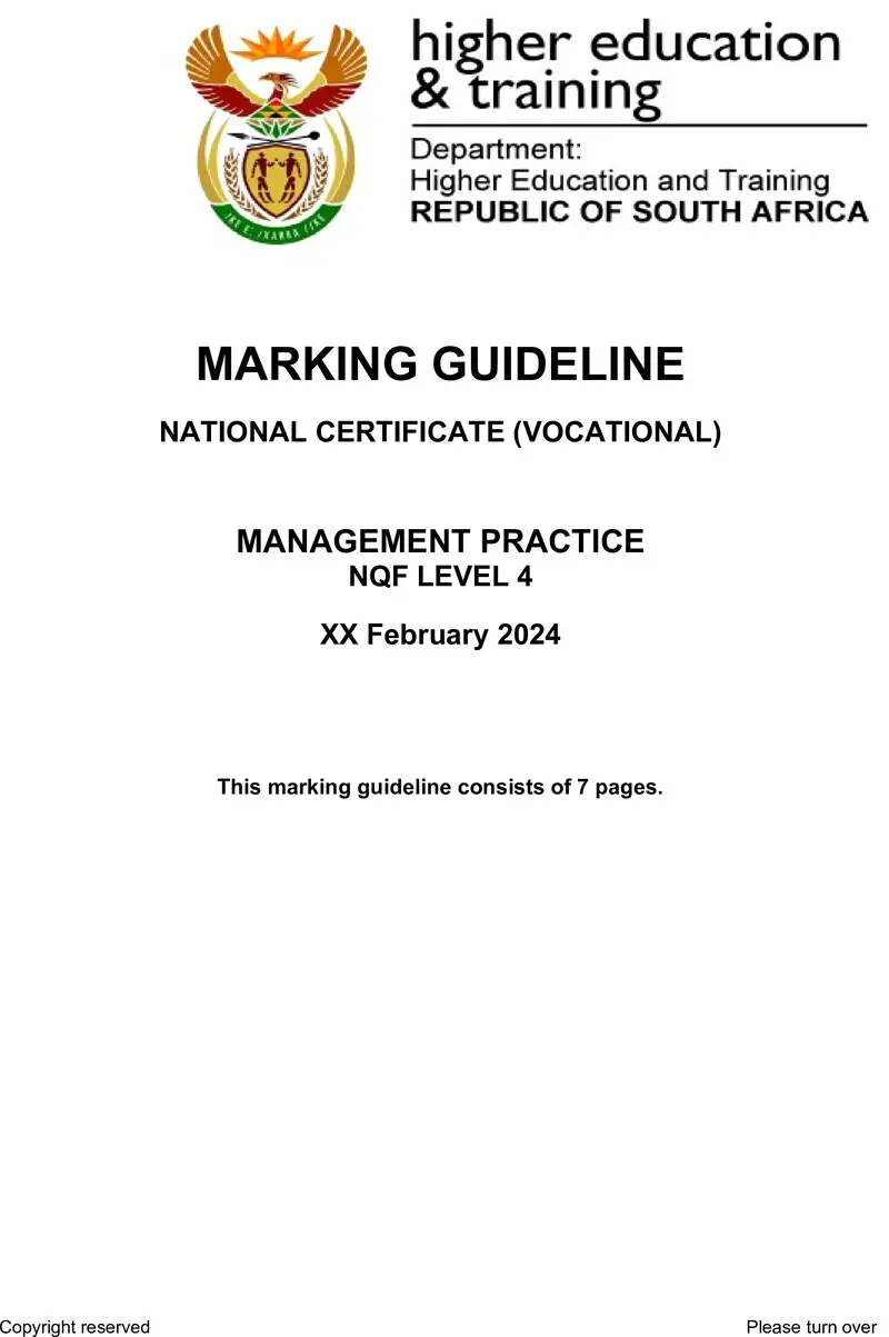 Management Practice L4 MEMO Supp 2024 preview