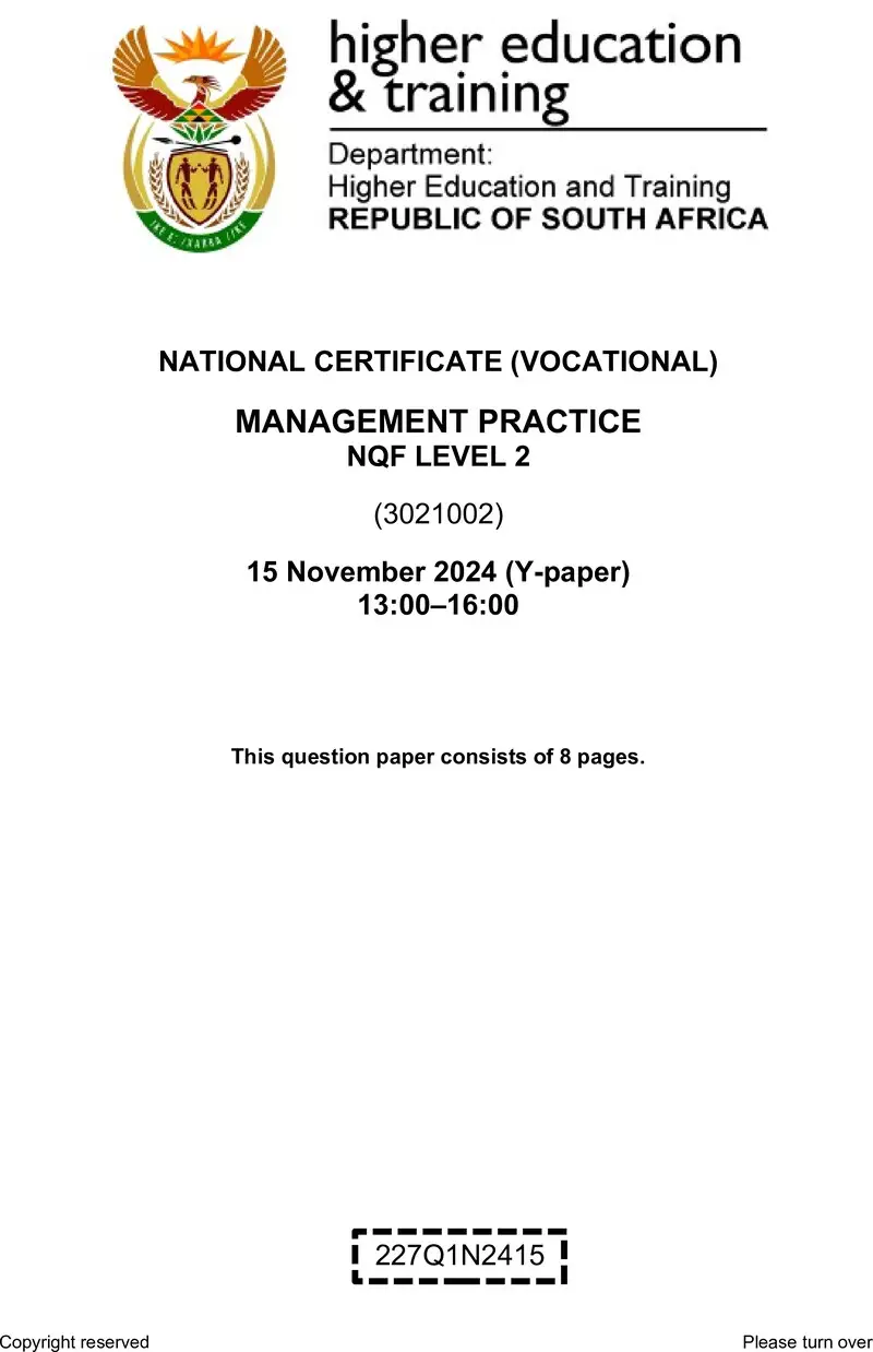 Management Practice L2 QP Nov 2024 preview