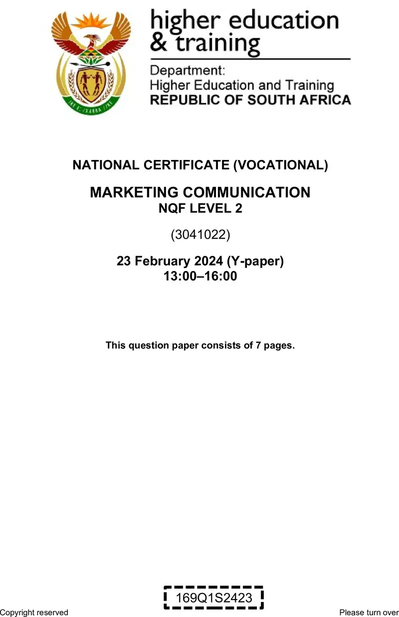 Marketing Communication L2 QP Supp 2024 preview