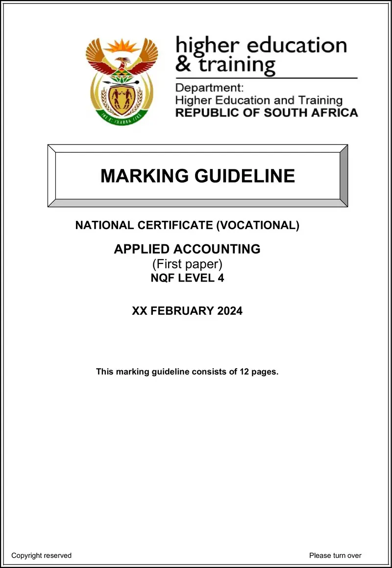 Applied Accounting L4 P1 MEMO Supp 2024 preview