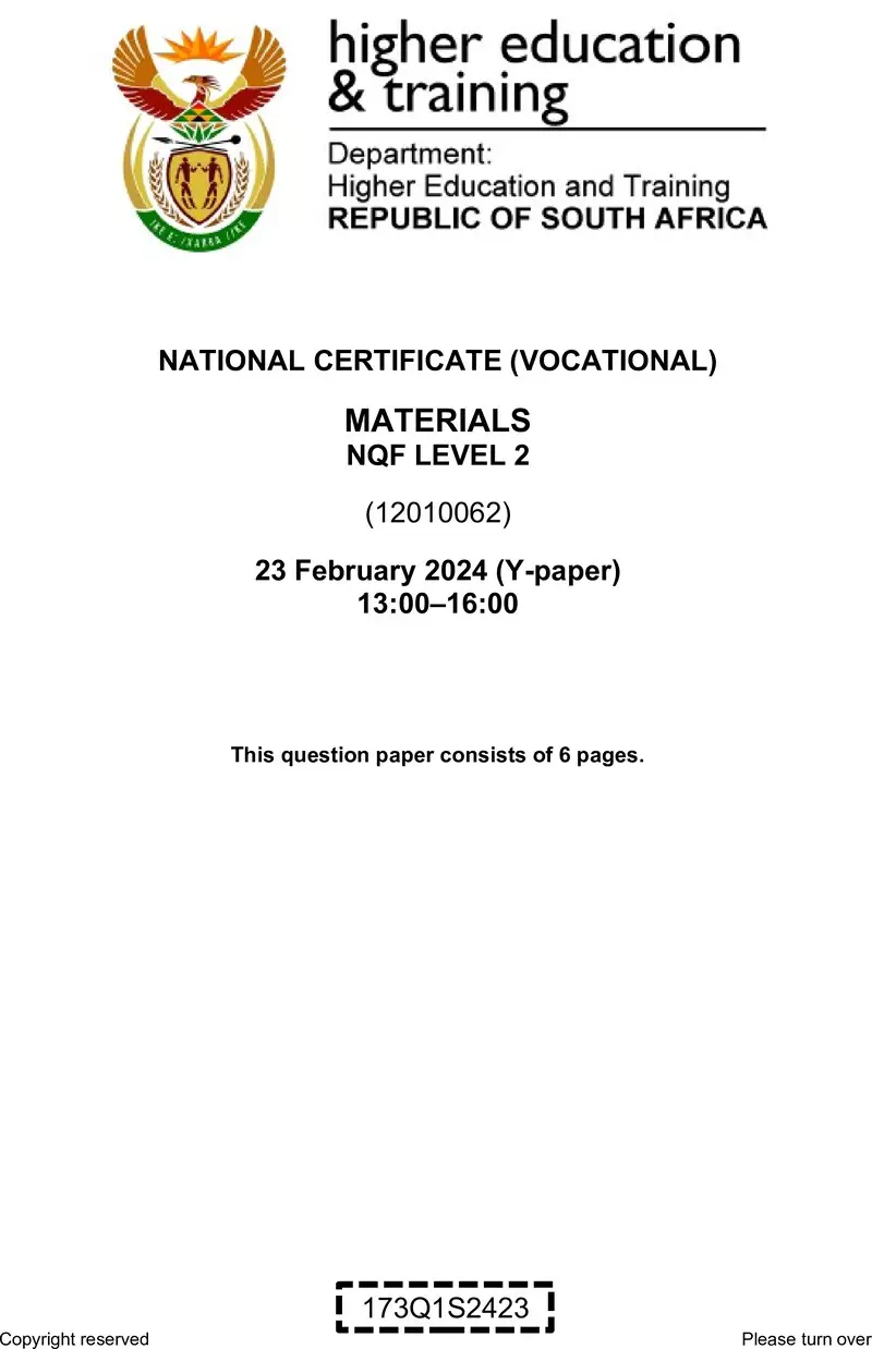 Materials L2 QP Feb 2024 preview
