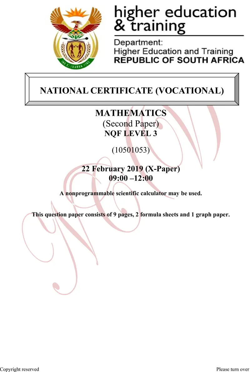 Mathematics L3 P2 QP Nov 2018 Now Feb 2018 preview