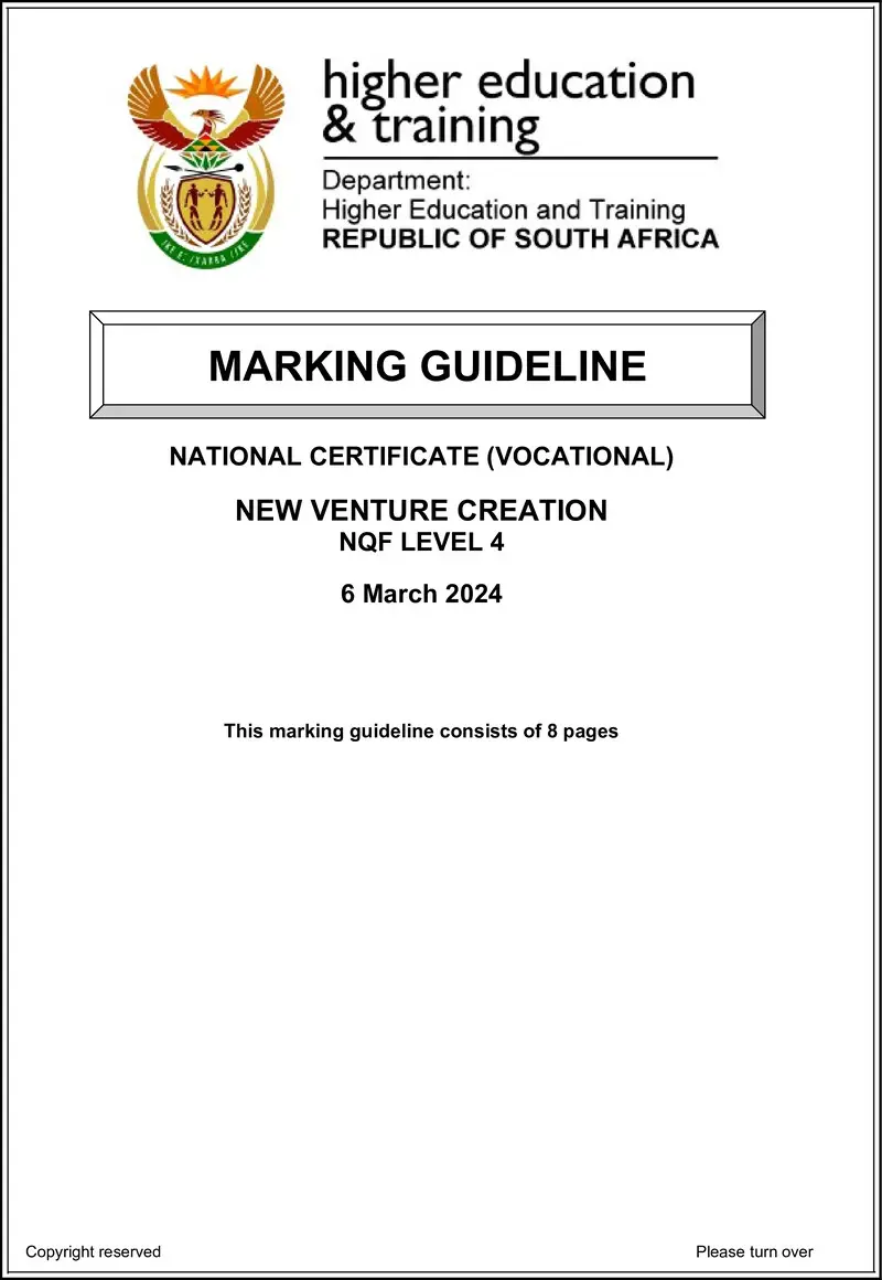 New Venture Creation L4 MEMO Supp 2024 preview