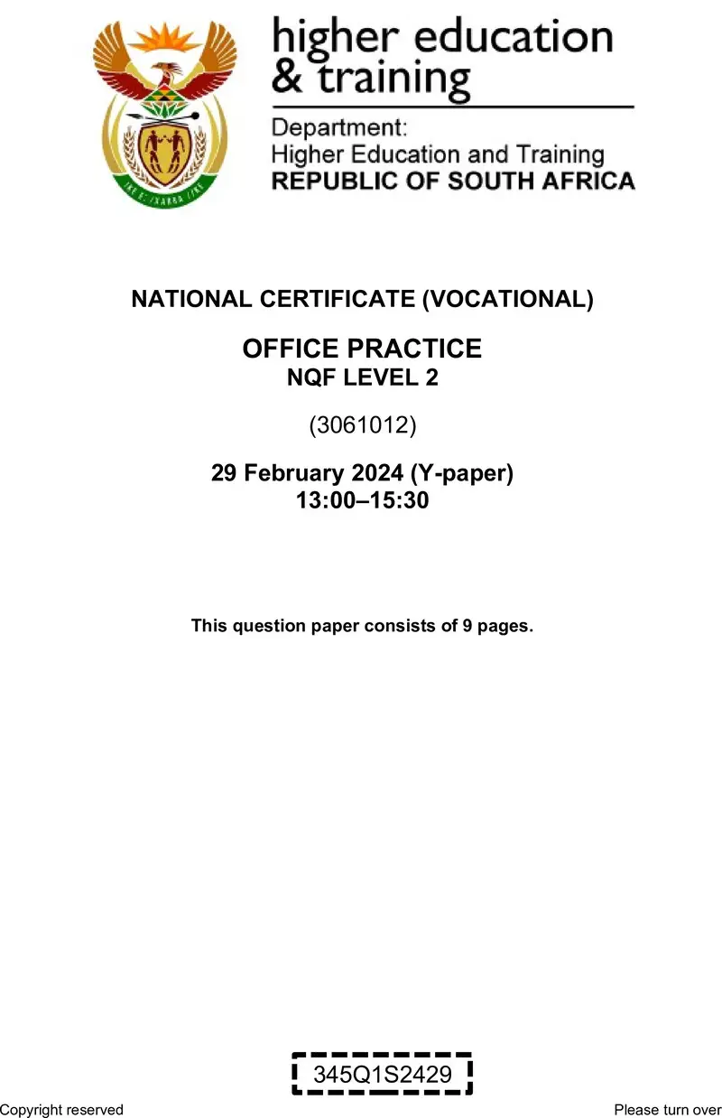 Office Practice L2 QP Feb 2024 preview