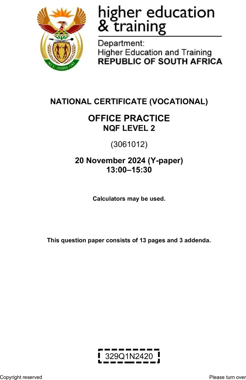 Office Practice L2 QP Nov 2024 preview