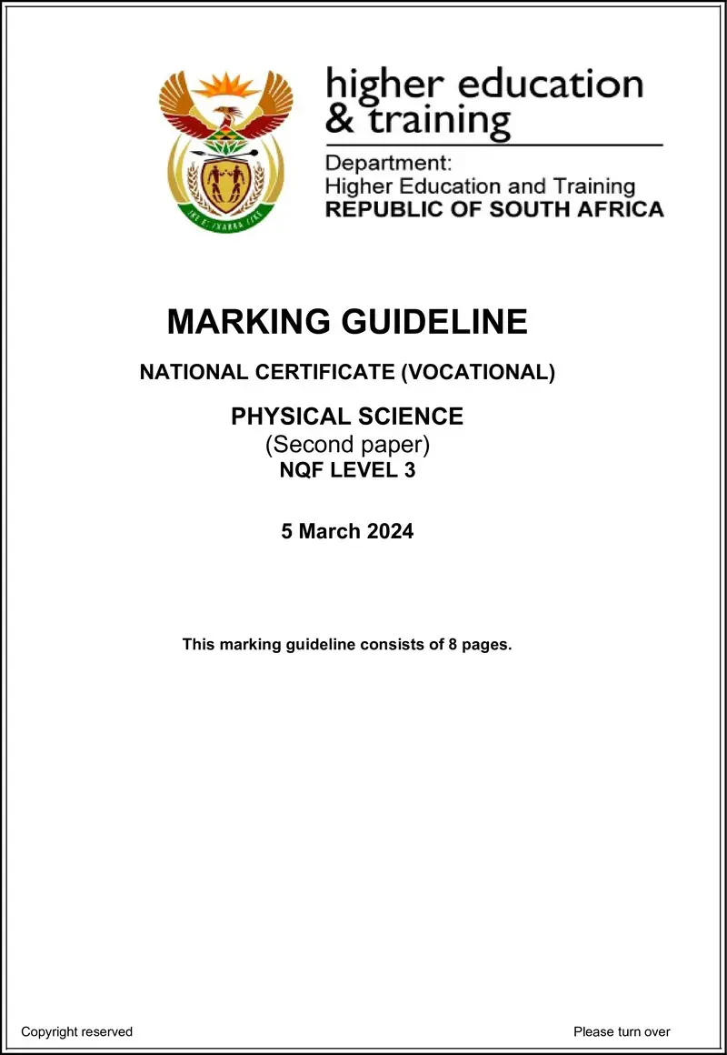 Physical Science L3 P2 MEMO Supp 2024 preview