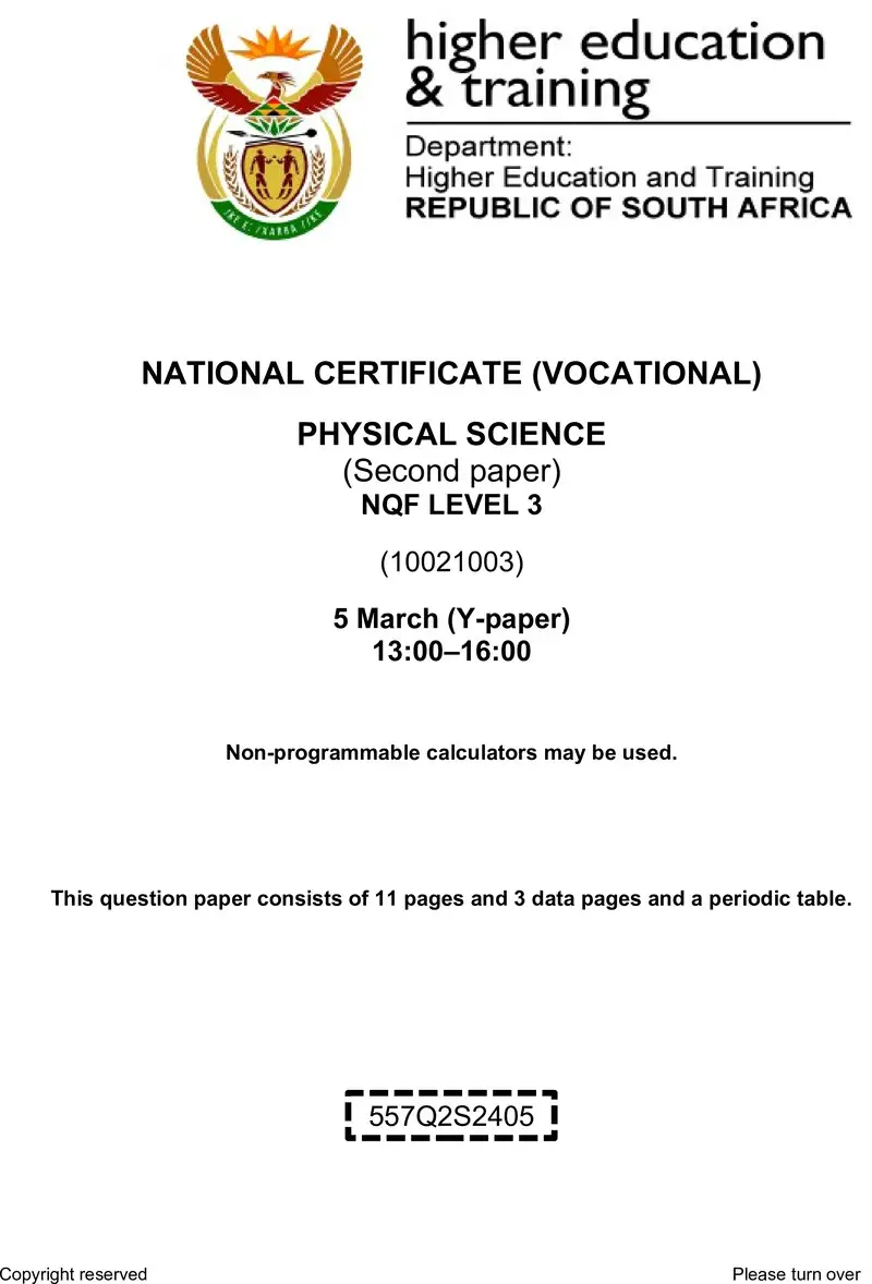 Physical Science L3 P2 QP Supp 2024 preview