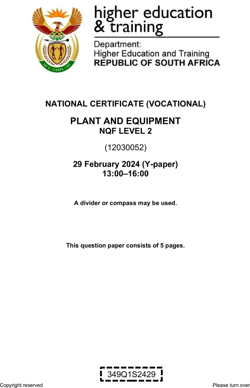 Plant And Equipment L2 QP Supp 2024 preview