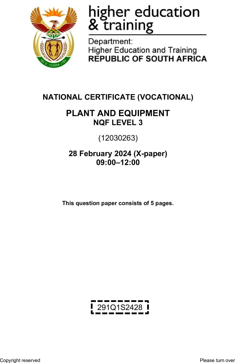 Plant And Equipment L3 QP Supp 2024 preview