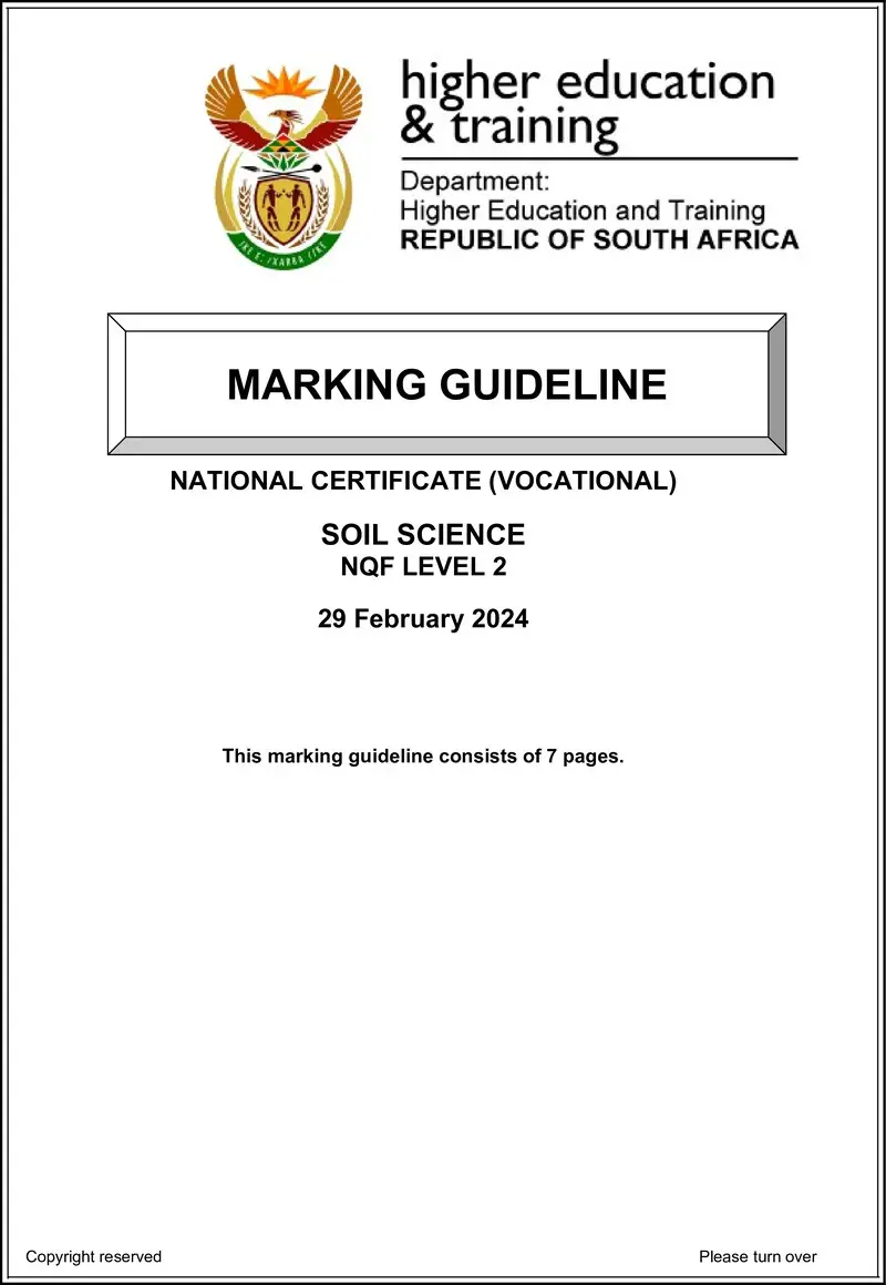 Soil Science L2 MEMO Supp 2024 preview