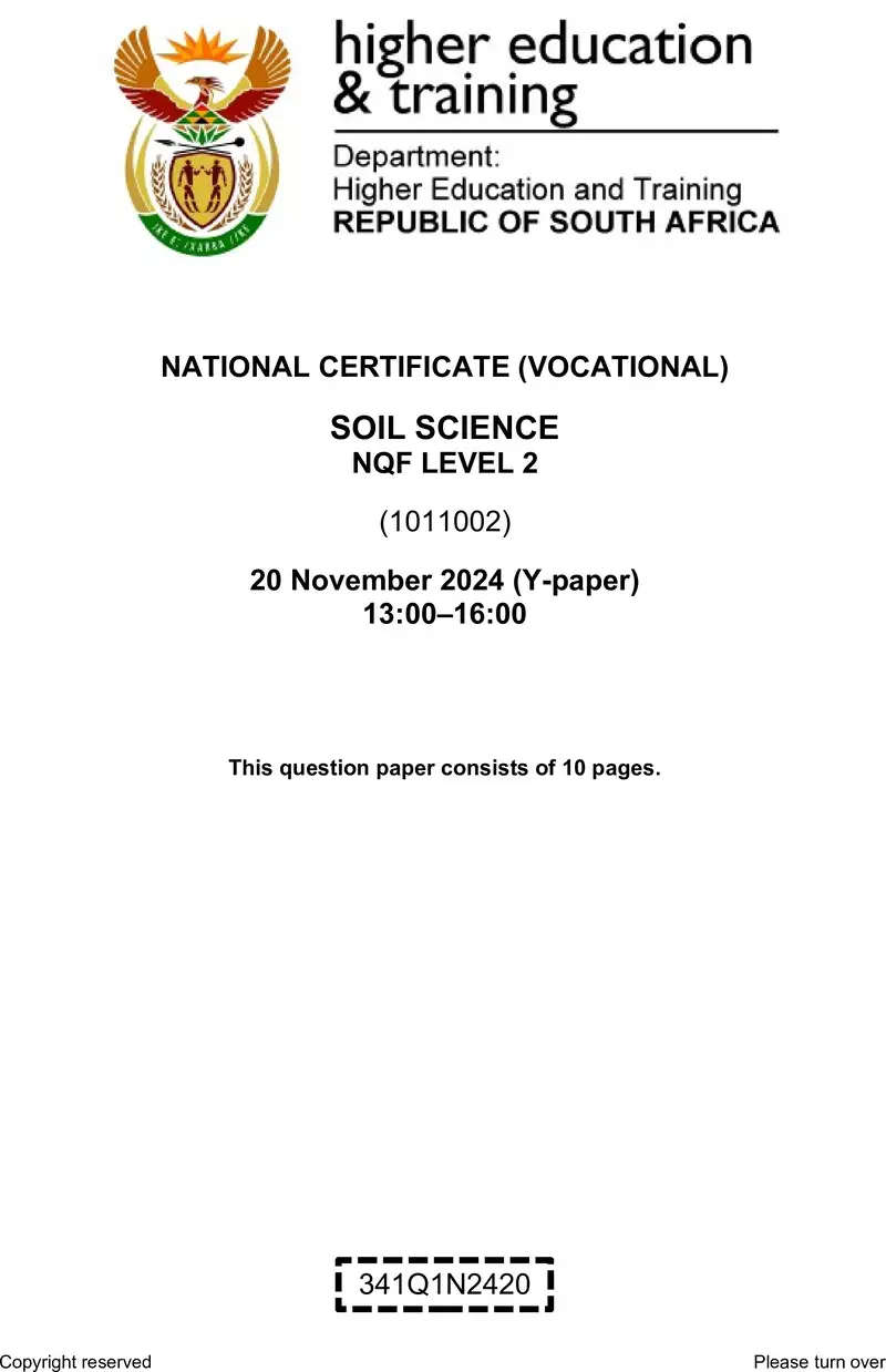Soil Science L2 QP Nov 2024 preview