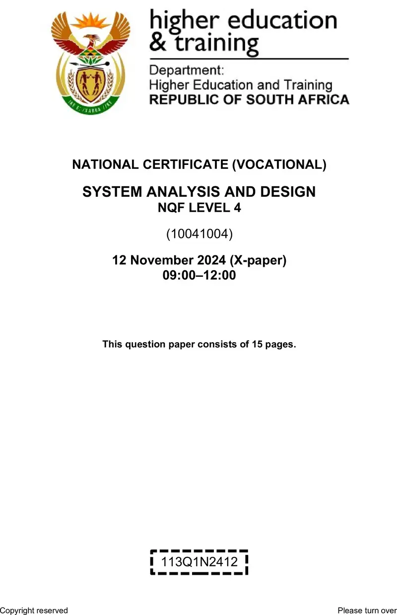 System Analysis And Design L4 QP Nov 2024 preview