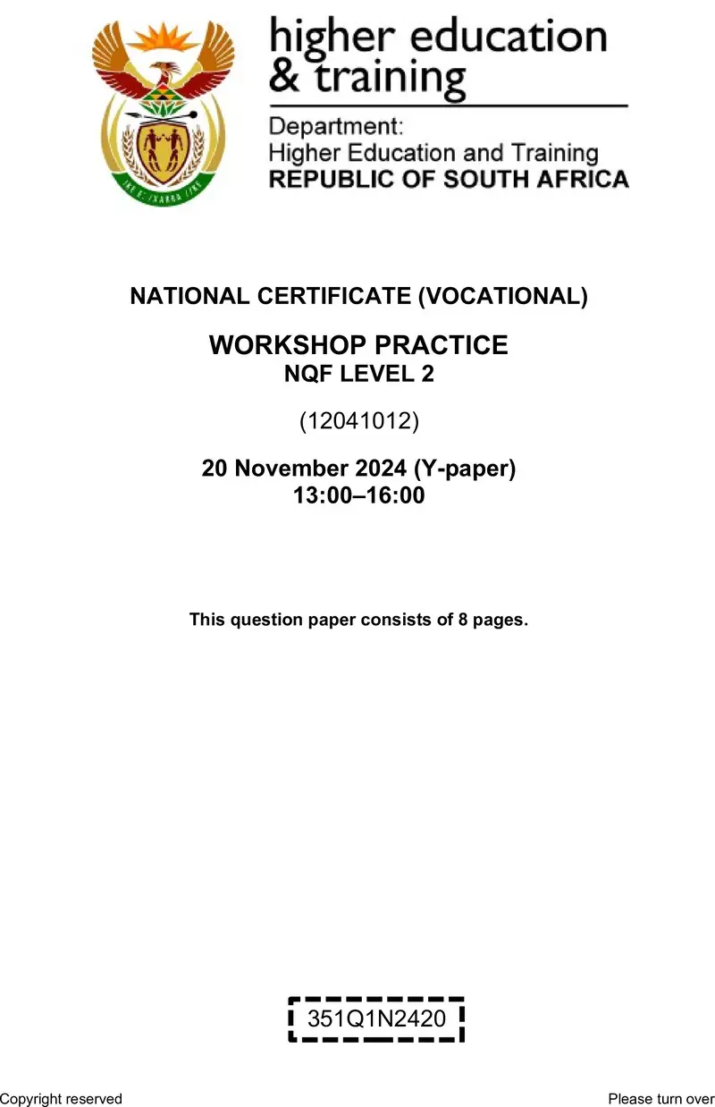 Workshop Practice L2 QP Nov 2024 preview