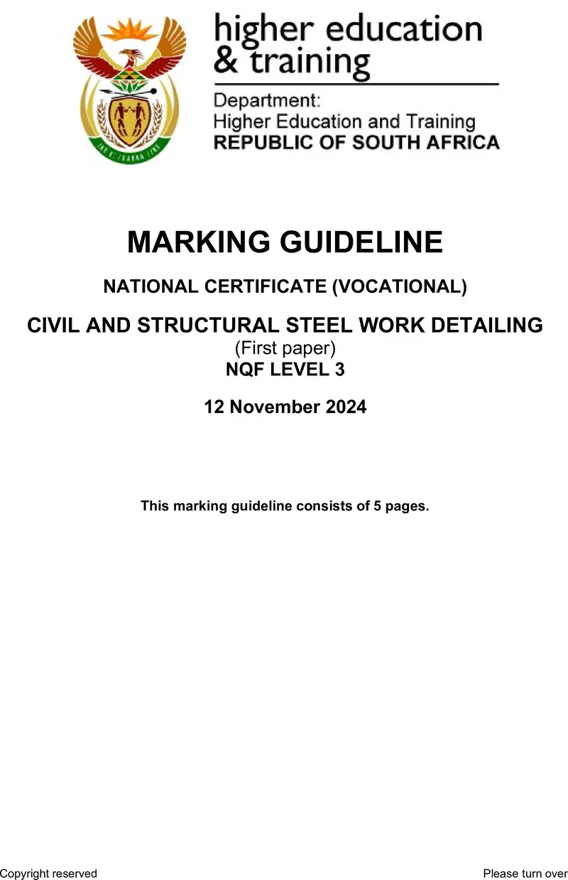 Civil And Structural Steel Work Detailing L3 P1 MEMO Nov 2024 preview