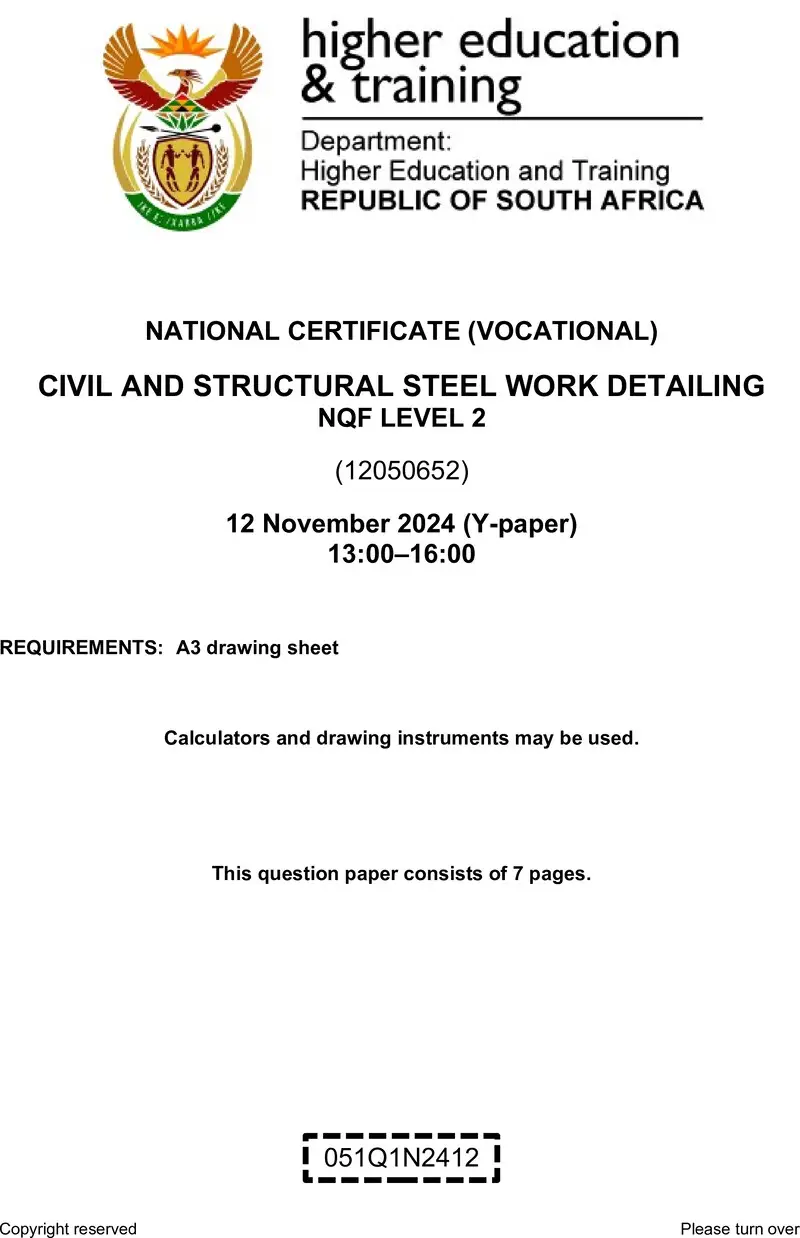 Civil And Structural Steel Work Detailing L2 Nov QP 2024 preview