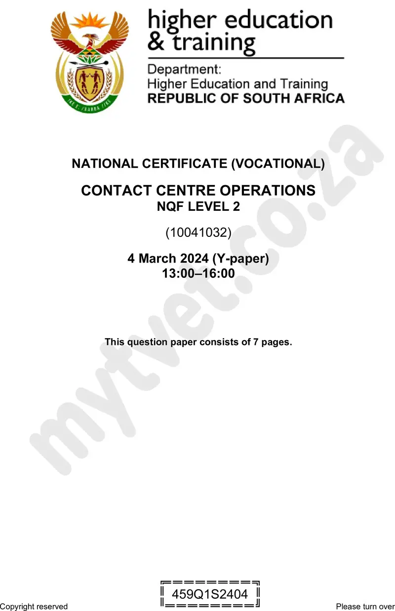Contact Centre Operations L2 QP Feb 2024 preview