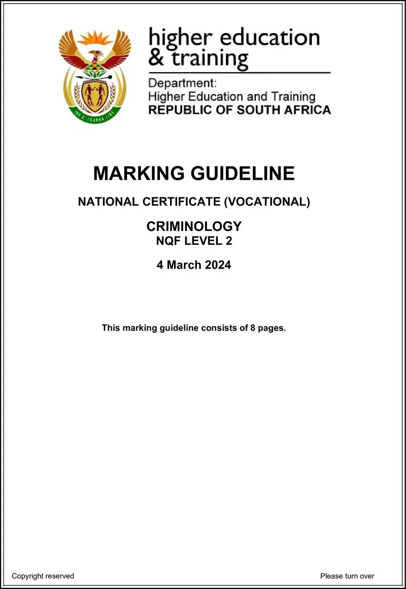 Criminology L2 MEMO Supp 2024 preview