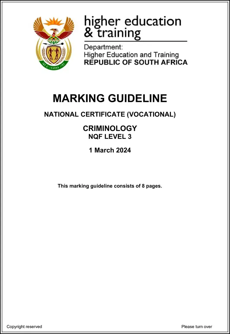 Criminology L3 MEMO Supp 2024 preview