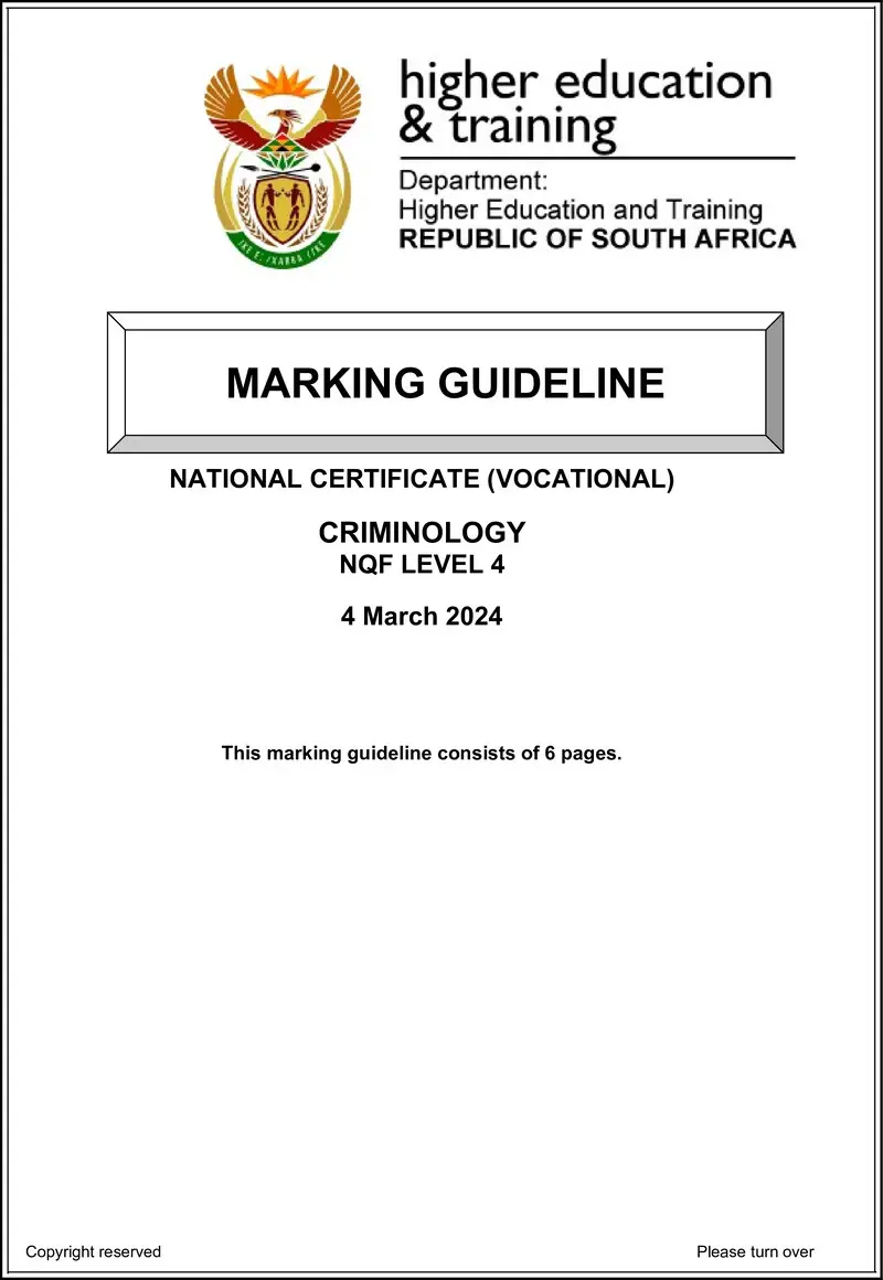 Criminology L4 MEMO Supp 2024 preview