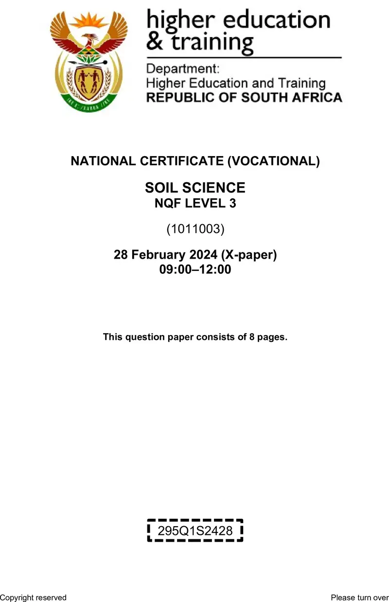 Soil Science L3 QP Feb 2024 preview