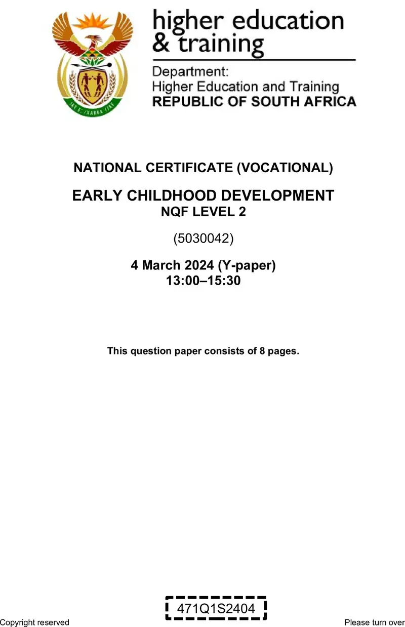 Early Childhood Development L2 QP Supp 2024 preview