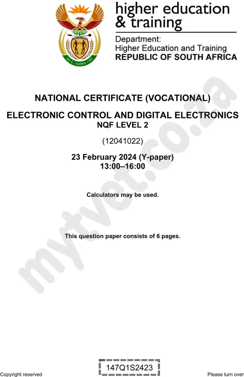 Electronic Control And Digital Electronics L2 QP Supp 2024 preview
