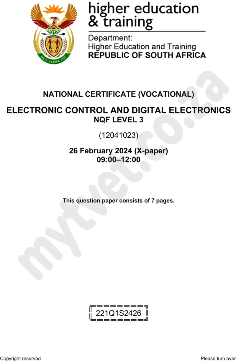 Electronic Control And Digital Electronics L3 Supp QP 2024 preview