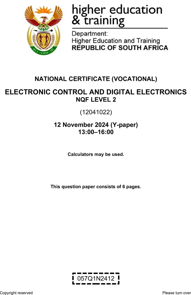 Electronic Control And Digital Electronics L2 QP Nov 2024 preview