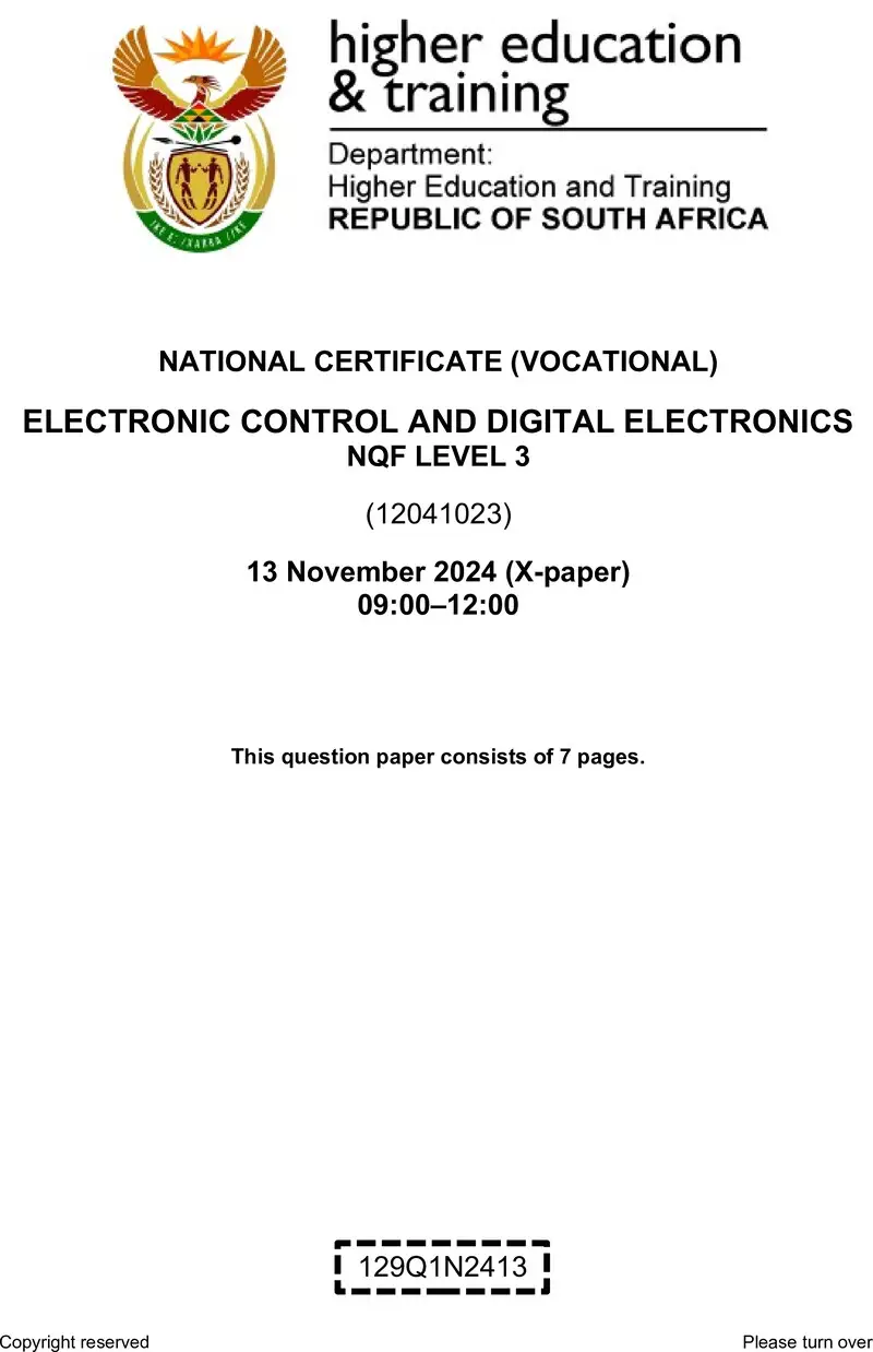 Electronic Control And Digital Electronics L3 QP Nov 2024 preview