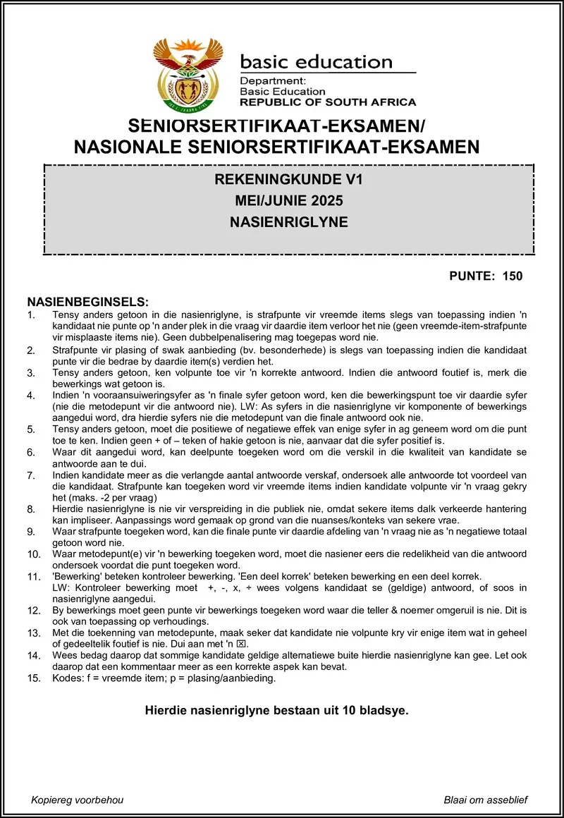 Grade 12 Accounting past paper 2025 – accounting p1 may june 2025 mg afr gr12