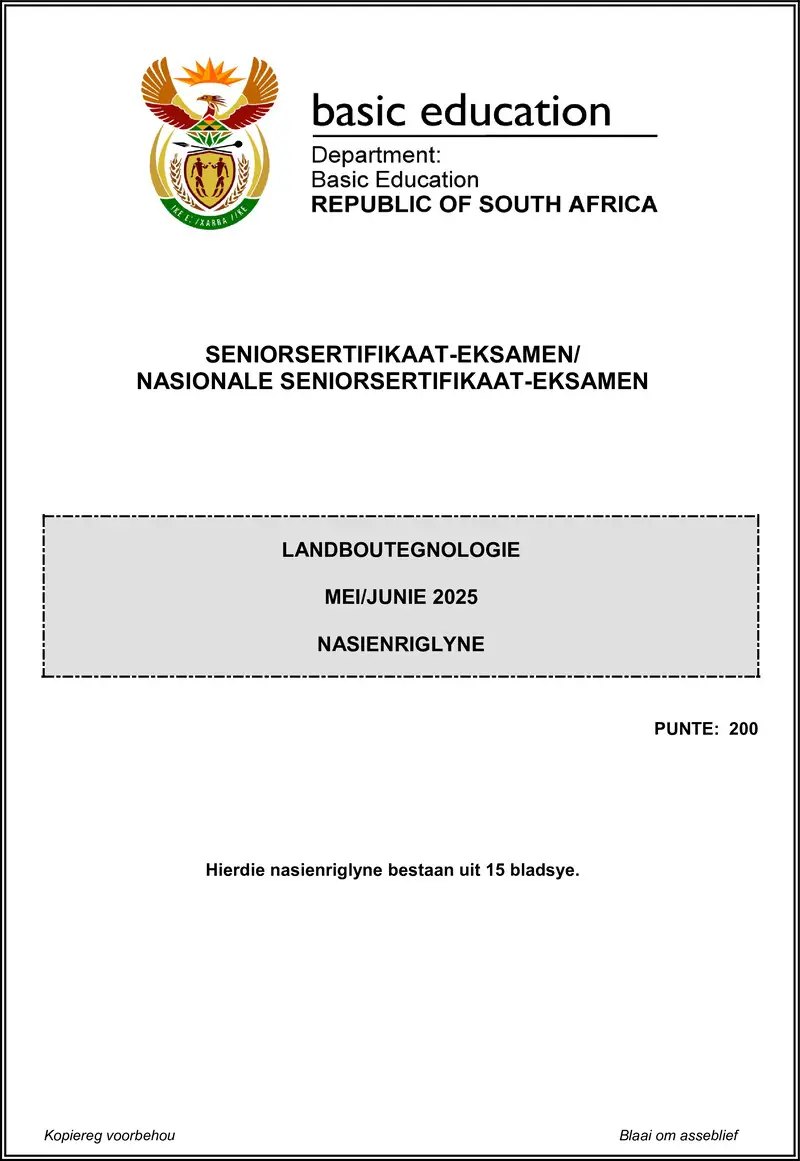 Grade 12 Musiek past paper 2025 – agricultural technology may june 2025 mg afr 1 gr12