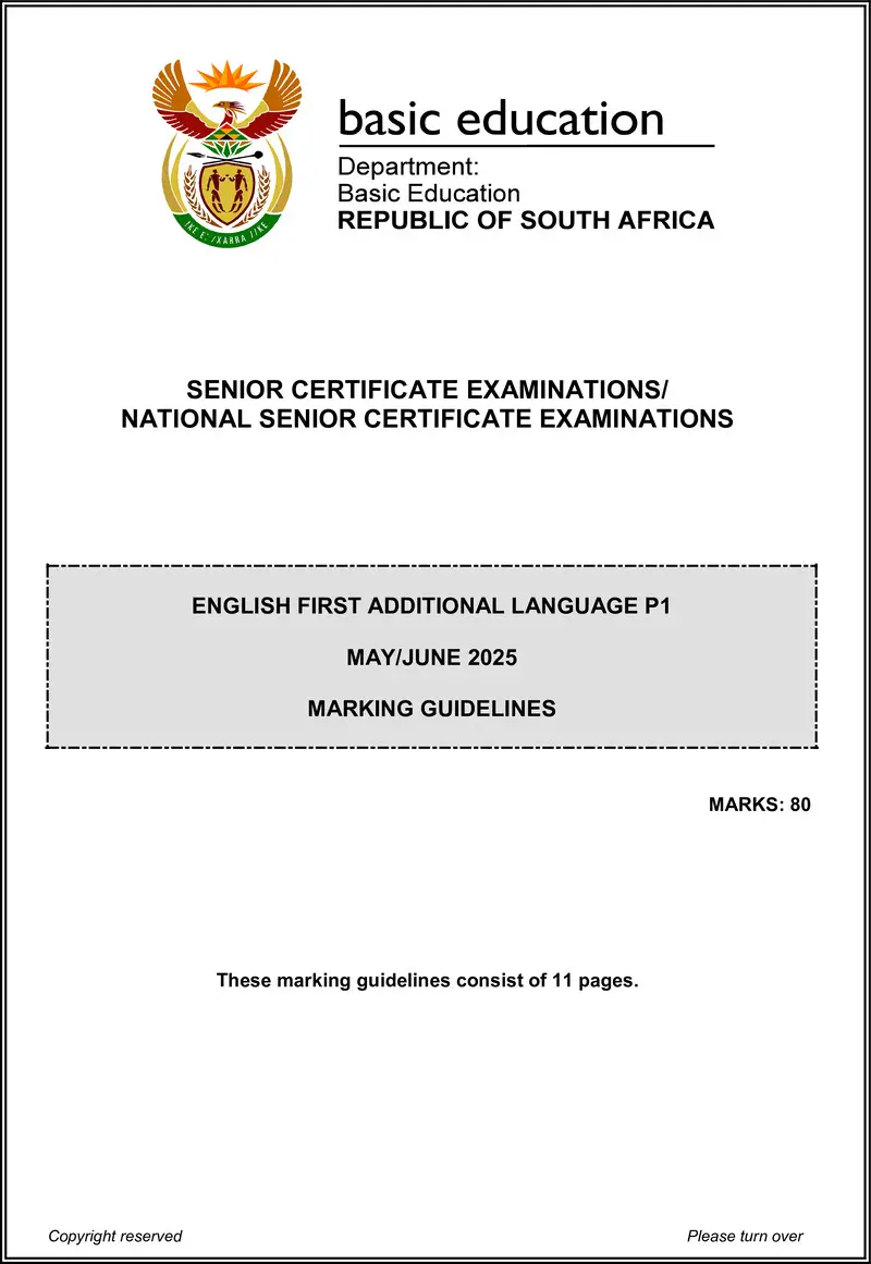 Grade 12 English past paper 2025 – english fal p1 may june 2025 mg gr12