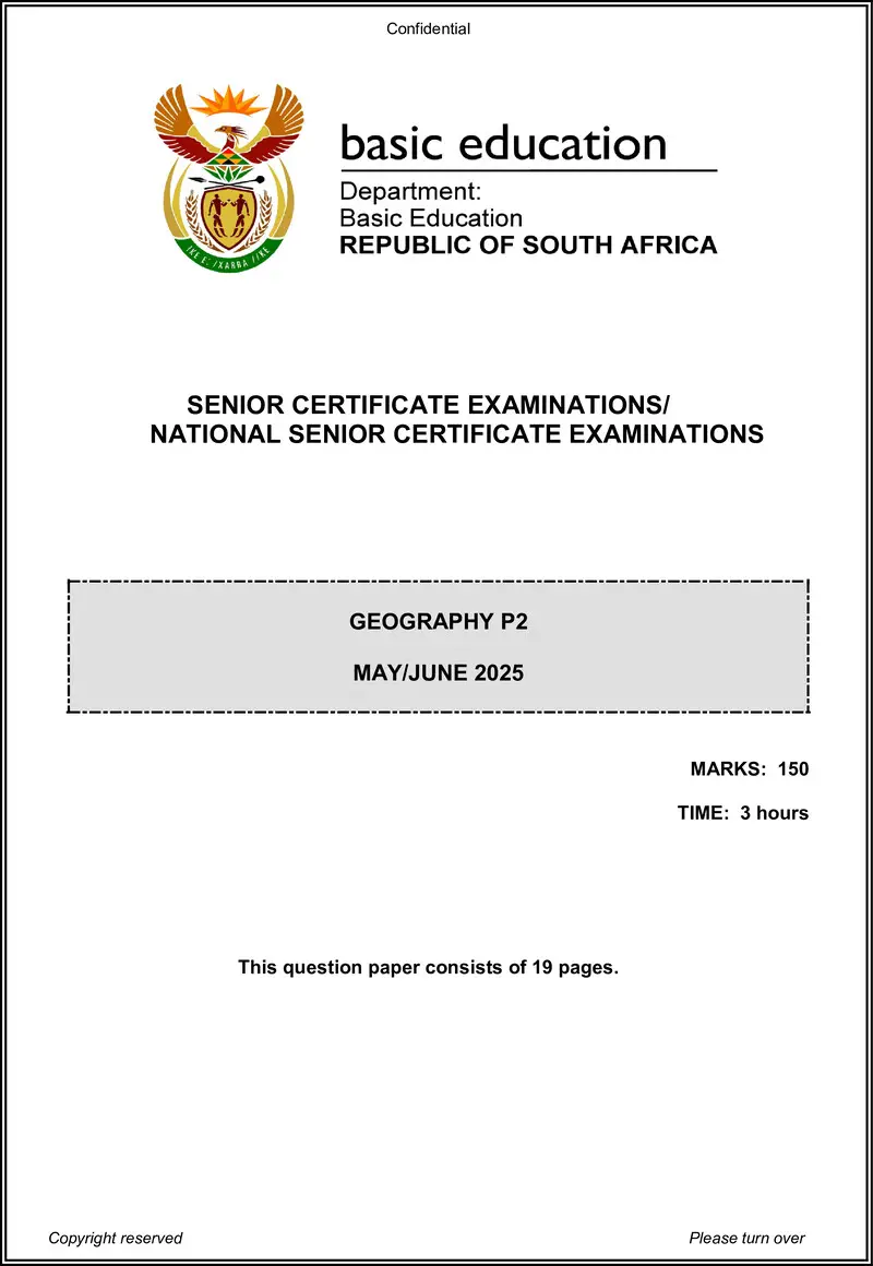 Grade 12 Geography past paper 2025 – geography p2 may june 2025 eng gr12