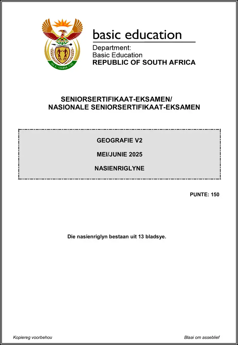 Grade 12 Geography past paper 2025 – geography p2 may june 2025 mg afr gr12