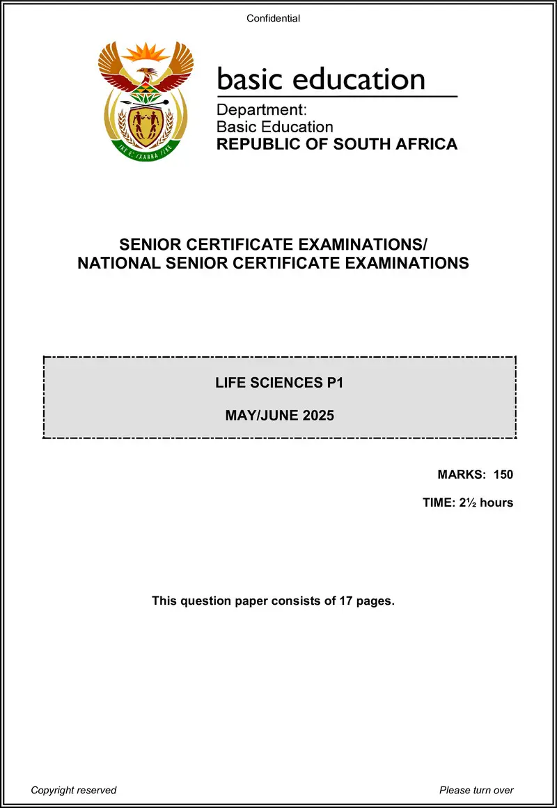 Grade 12 Life Sciences past paper 2025 – life sciences p1 may june 2025 eng gr12