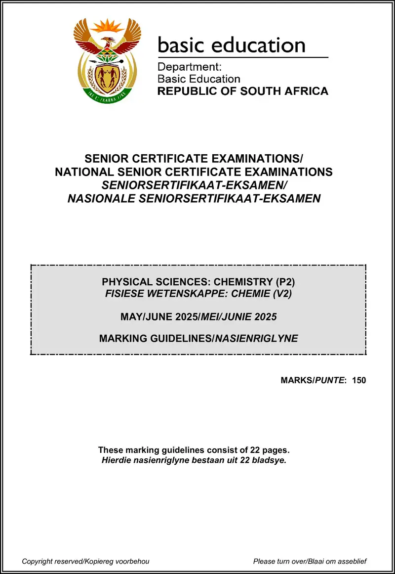 Grade 12 Physical Sciences past paper 2025 – physical sciences p2 may june 2025 mg afr eng gr12