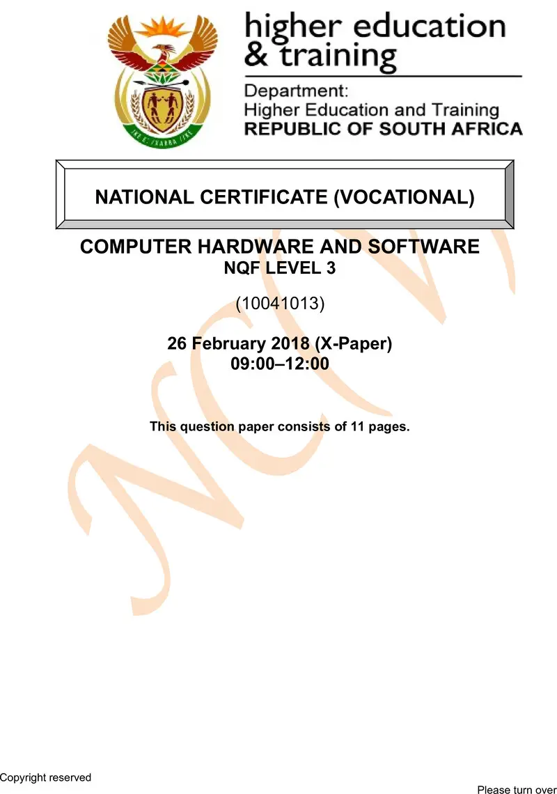 Computer Hardware And Software L3 QP Feb 2018 preview