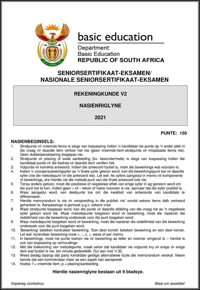 Grade 12 Accounting past paper 2021 – accounting p2 may june 2021 mg afr gr12