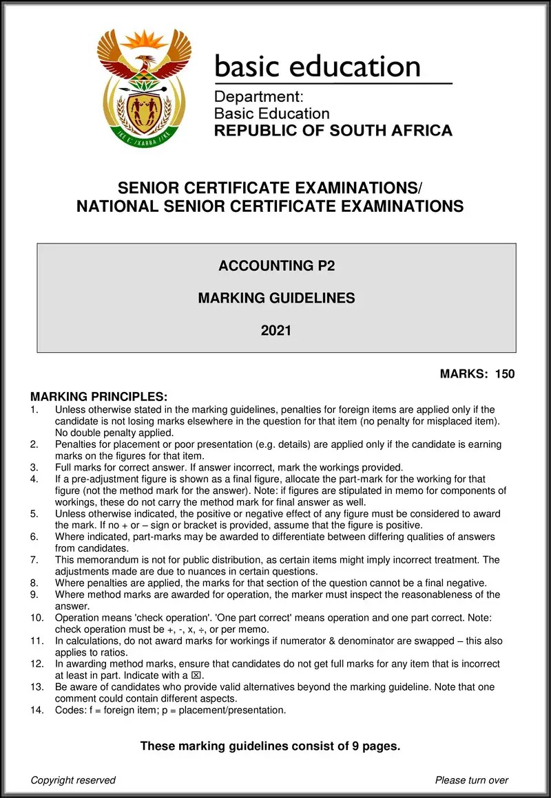 Grade 12 Accounting past paper 2021 – accounting p2 may june 2021 mg eng gr12
