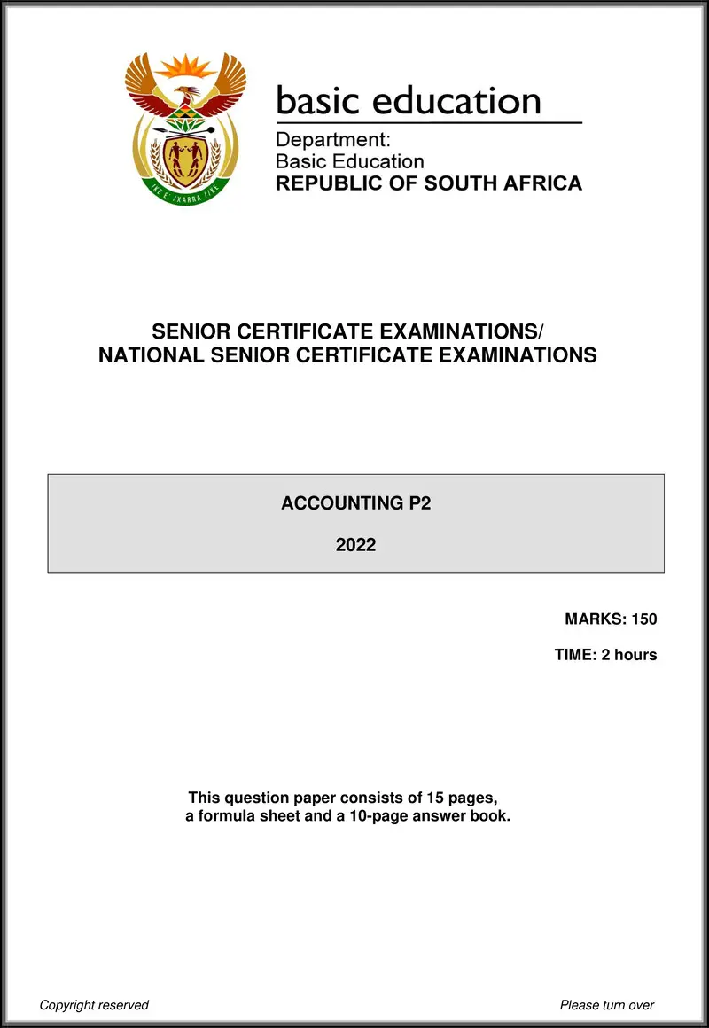 Grade 12 Accounting past paper 2022 – accounting p2 may june 2022 qp eng gr12