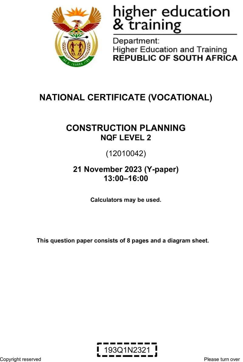 Construction Planning L2 Nov QP 2023 Ed Bedeker preview