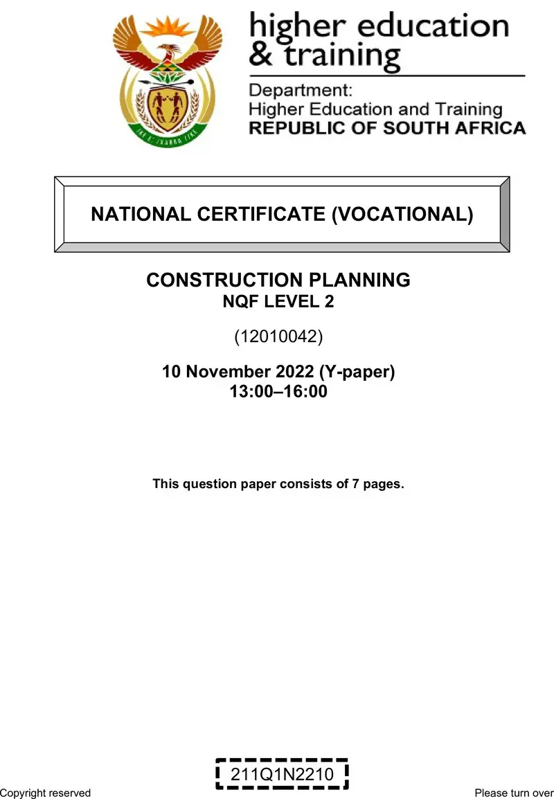 Construction Planning L2 QP Nov 2022 preview