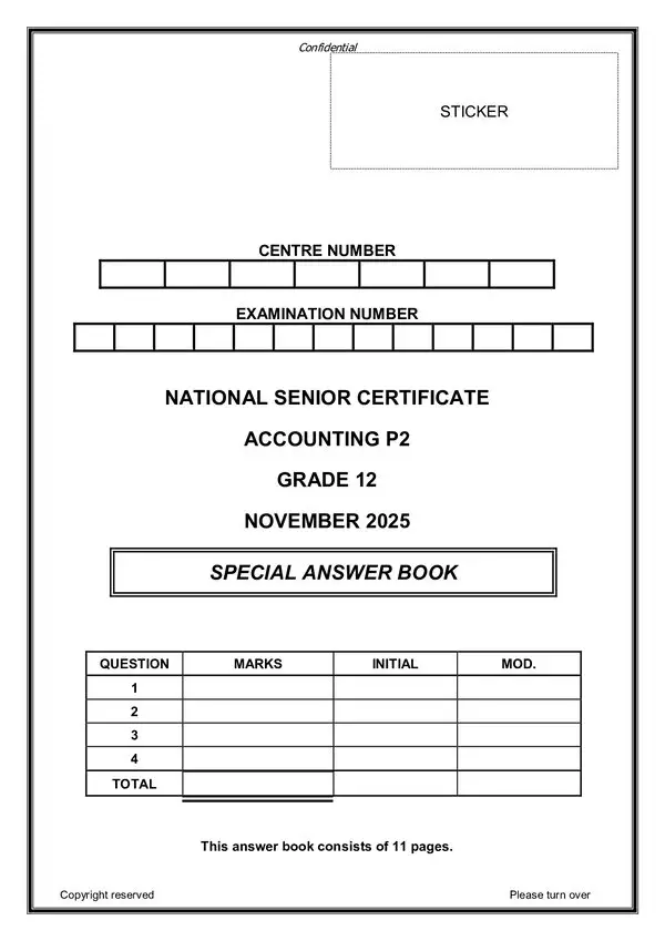 Grade 12 English past paper 2024 – Paper 2 Answerbook (English) gr12