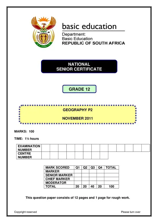 Grade 12 English past paper 2011 – Paper 2 (English) gr12
