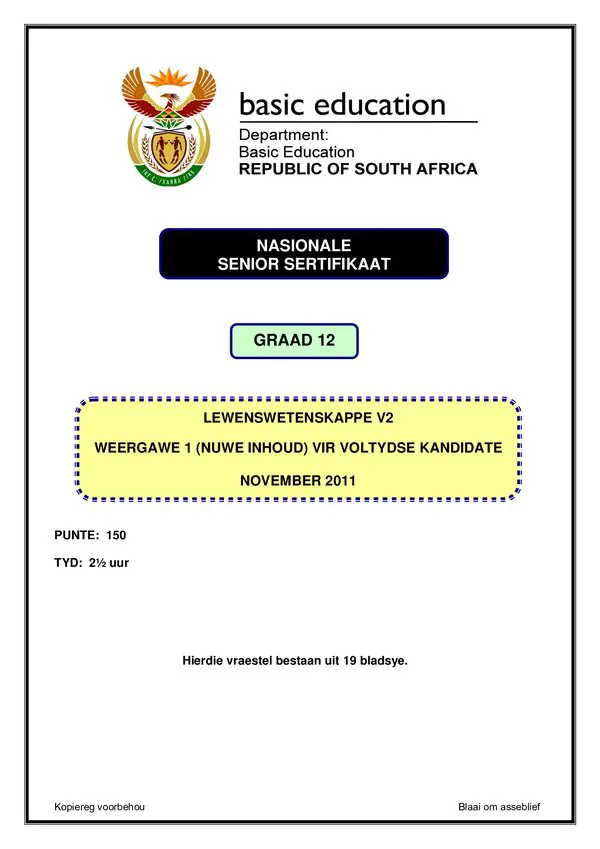 Grade 12 Afrikaans past paper 1986 – Paper 2 Version 1 (Afrikaans) gr12