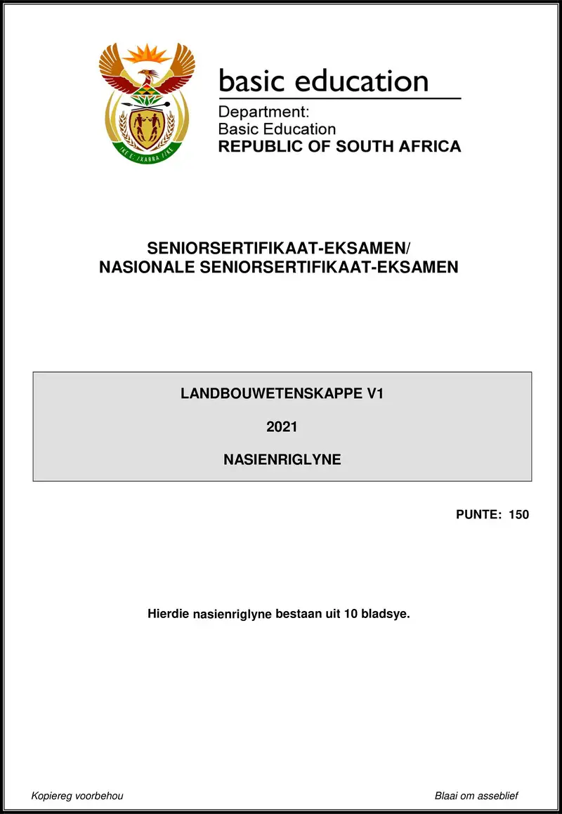 Grade 12 Agricultural Sciences past paper 2021 – agricultural sciences p1 may june 2021 mg afr gr12