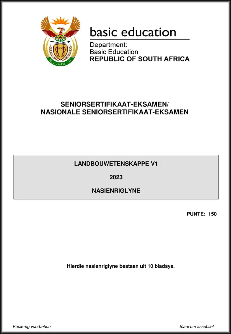 Grade 12 Agricultural Sciences past paper 2023 – agricultural sciences p1 may june 2023 mg afr gr12