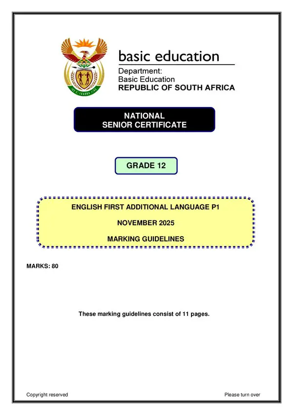 Grade 12 English past paper 2023 – English FAL P1